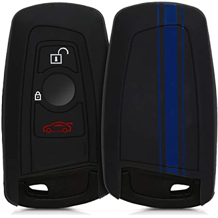TANGSEN BMW対応 スマート キーケースBMW対応 1 3 4 5 6 7シリーズおよびBMW対応 X3 X4 M5 M6 など適応 キーカバー キーホルダー 3ボタン 汚れ 防止 炭素繊維 ABSプラスチック アクセサリー スタイリッシュ カーリモコン キーセット 黒