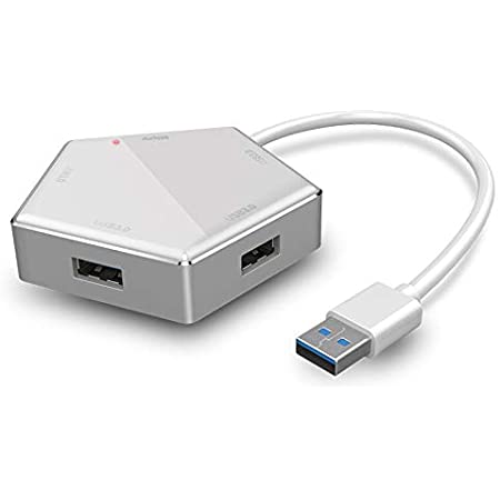 【Ewise】USB3.0 ハブ 4ポート 電源ポート付 usbハブ セルフパワー・バスパワー 5Gbps 高速データ転送 Windows/Mac/mini/iMac & Surface Pro/ノートPC/PS4 他対応 テレワーク リモート 在宅勤務 (ホワイト)