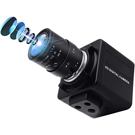 ELP 2.8-12mm バリフォーカルレンズ Usb カメラ フルHD 1080P ウェブカメラ200万画素 ミニカメラ H.264 0.01LUX低照度 カメラ Sony IMX322 /サポートUVC/無料ドライバー/動画配信 家庭会議 ゲーム実況 授業カメラ 対応Windows/Android/Macカメラ（モデル：ELP-USBFHD06H-MFV 2.8-12mm-JP）