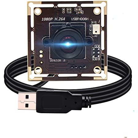 ELP カメラ フルHD 1080P 30FPS USB ウェブカメラ 超小型カメラ0.01LUX低照度USBカメラモジュール 2MP 広角170度魚眼レンズ WebカメラH.264 /ソニー IMX322/プラグアンドプレイ/無料ドライバー/産業用 医療機器ロ ボットカメラ 対応Windows/Android/Macカメラモジュール（モデル：ELP-USBFHD06H-L170-JP）