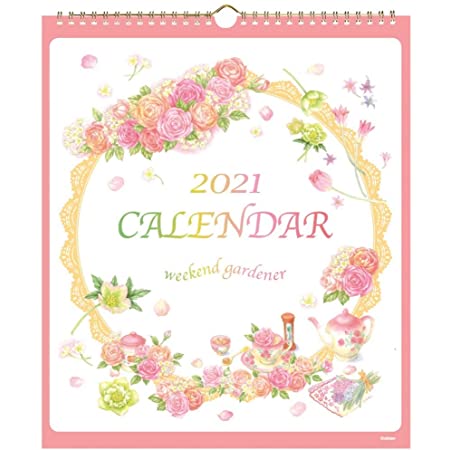 新日本カレンダー 2021年 カレンダー 壁掛け フローラルヒーリング 花療法 小 NK452 46/8切(37.3×25.4㎝)