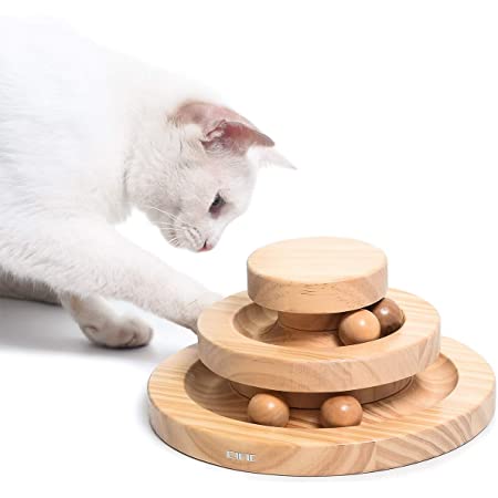 Aritan 猫 おもちゃ 猫 ボール ぐるぐるタワー ボール 運動不足やストレス解消 猫遊び用 竹製