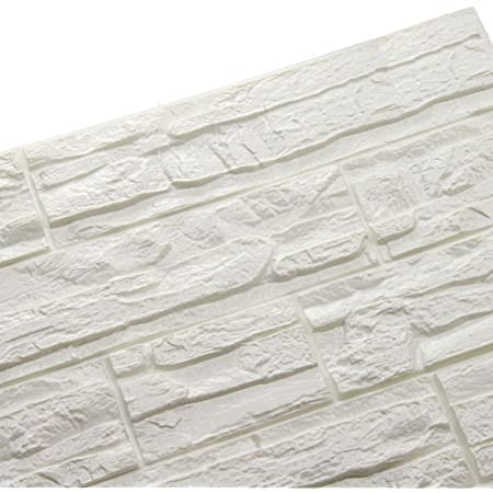ISL ウォールステッカー 石目調 白 3Dクッション壁紙 70cmx70cm 50枚セット