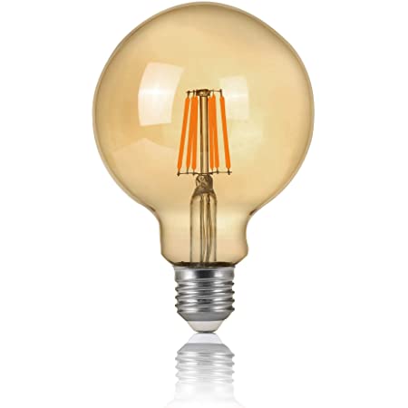 G95 LED エジソン電球 60Ｗ形相当 600lm E26 6W 復古電球 金色の外見 調光器非対応 2200K 電球色 シャンデリア 1個入り