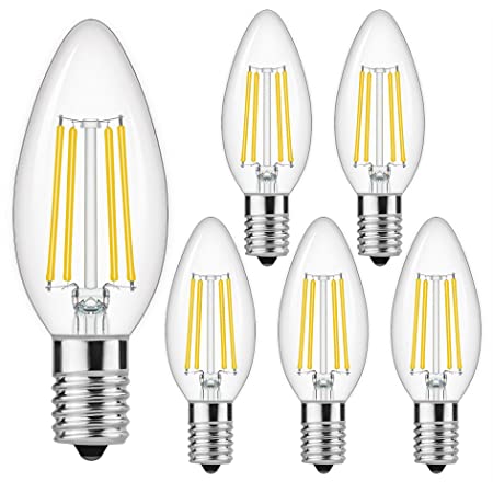 シャンデリア電球 LED エジソン電球 ローソク型 60Ｗ形相当 600lm E17 6W 復古電球 磨りガラスの材質 調光器非対応 6500K 昼光色 シャンデリア 蝋燭型 5個入り