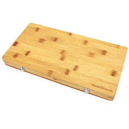 【天然素材】良木工房YOSHIKI 竹製 包丁付きまな板セット 包丁内蔵 カッティングボードセット 携帯便利な 収納袋付き アウトドア用 家庭用 YK-KB1