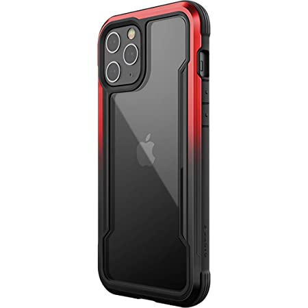 【RAPTIC】 iPhone12Pro Max 対応 ケース 米軍 MIL 規格 取得 携帯ケース 耐衝撃 クリア アルミ × PC × TPU ハイブリッド 衝撃 吸収 透明 ハード カバー 対衝撃 スマホケース [ iPhone 12 Pro Max アイフォン12 Pro Max アイフォン12プロマックス 対応 ] Shield レッドグラディエント