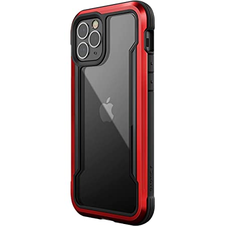 【RAPTIC】 iPhone12Pro Max 対応 ケース 米軍 MIL 規格 取得 携帯ケース 耐衝撃 クリア アルミ × PC × TPU ハイブリッド 衝撃 吸収 透明 ハード カバー 対衝撃 スマホケース [ iPhone 12 Pro Max アイフォン12 Pro Max アイフォン12プロマックス 対応 ] Shield レッドグラディエント