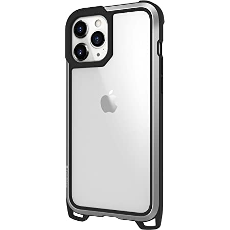 【SwitchEasy】 iPhone12Pro / iPhone12 対応 ケース 耐衝撃 クリア 携帯ケース アルミ フレーム 衝撃 吸収 薄型 透明 カバー クロスボディ ショルダー ストラップ/カラビナ 付き [ iPhone12 Pro/iPhone 12 /アイフォン12プロ / アイフォン12 対応 ] Odyssey シルバー