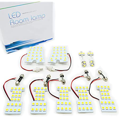 TORIBIO LED室内灯 E52 エルグランド ルームランプ LED 専用設計 爆光 3チップ 5050 SMD搭載 165 発 全11点 セット 6000K ホワイト 取付簡単