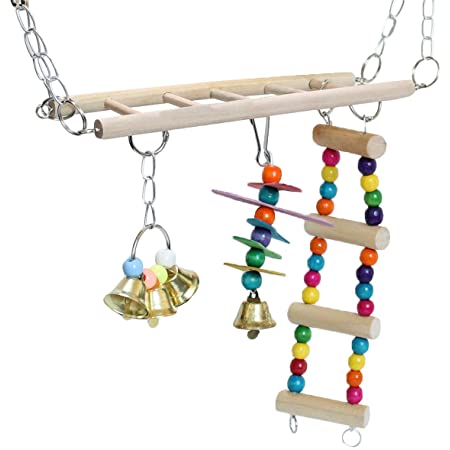2層 鳥用おもちゃ インコ おもちゃ 吊り下げ 鳥 止まり木 ブランコ 階段 スタンド ハムスター ラット オウム ケージ装飾 設置簡単