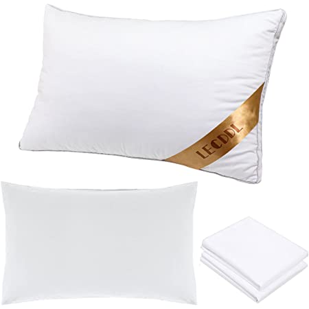 枕 カバー２枚付き（水洗い綿素材） まくら 高反発枕 横向き対応 丸洗い可能 立体構造43x63cm (ホワイト)
