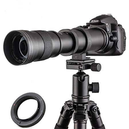 望遠レンズ 420-800MM超望遠ズーム キャノンEFマウントカメラ用レンズ 完全手動フォーカス 多層MCコーティング膜 手動調整 遠くの風景、野生動物、コンサート、バードウォッチングなどに対応 Canon EFマウントカメラ交換適用