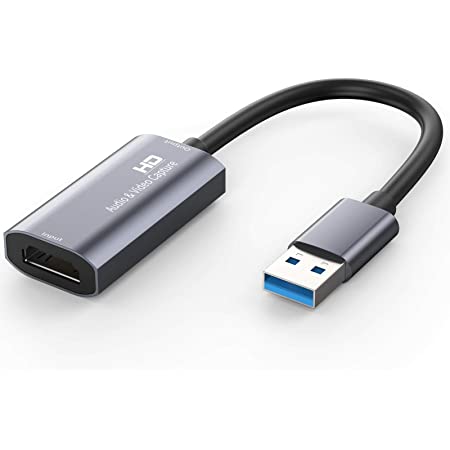 HDMI キャプチャーボード USB3.0 30fps ストリーミングと録画 Switch PS4 Xbox Wii U Webcam対応、遅延なしHDMIパススルー/HDCP、ウルトラHD HDMIゲームビデオキャプチャー、 Windows 7/8/10 Mac OS Linux対応、ライブ実況 Twitch/YouTube