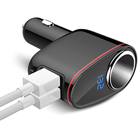 Palumma QC3.0 カーチャージャー シガーソケット USB 車載充電器 急速充電器 電圧測定 電源ソケット 車用 スマホ 充電器 12V/24V車対応