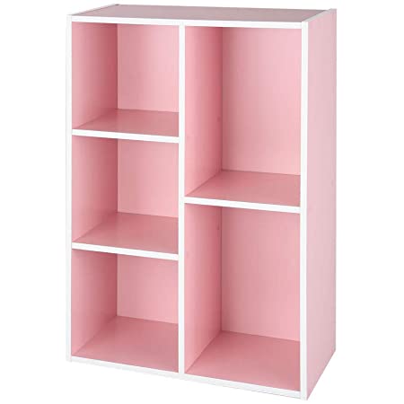 SIMPDIY 本棚 大容量 整理棚 ワイヤー収納ラック 組み立て式 衣類収納ボックス 便利な ワードローブ – ピンク（9ボックス）