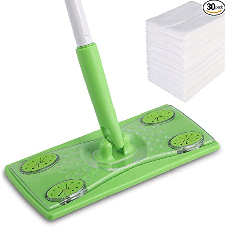 Cleanhome フロアワイパー 本体 フロアモップ フローリングワイパー 掃除用品 「使い捨てシート30枚入」 グリーン
