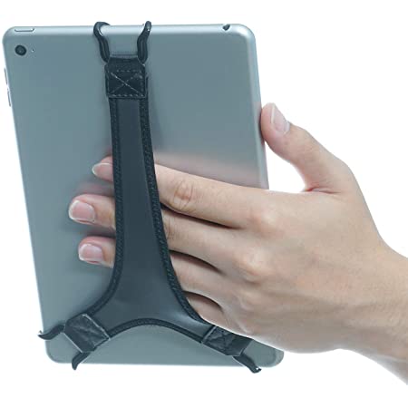 prendre タブレット ipad ベルト 3点固定 落下防止 安全 セーフティーベルト フック ワンタッチ かけるだけ 伸縮 タブレットベルト ハンドストラップ （大サイズ） PR-3TAB-DAI