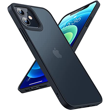 iFace Reflection iPhone 12 mini ケース クリア 強化ガラス [ネイビー]