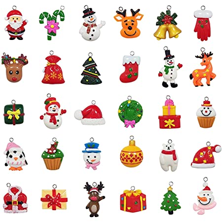 LIHAO クリスマスツリー オーナメント 飾り 27枚セット 木製 クリスマス 飾り デコレーション 飾り付け 装飾 インテリア 9デザインサンタ クリスマスツリー くつした 雪だるま シカ 天使 北欧 28個鈴 8本カラーペン 10ｍ麻ひも付き