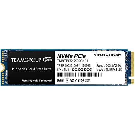 Team M.2 2280 NVMe SSD 512GB PCIe Gen3x4 MP33シリーズ 日本国内5年保証 正規品