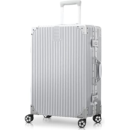VARNIC スーツケース キャリーバッグ キャリーケース 機内持込 超軽量 大型 静音 ダブルキャスター 耐衝撃 360度回転 TSAローク搭載 ファスナー式 旅行 ビジネス 出張 (L サイズ(98L), 金)