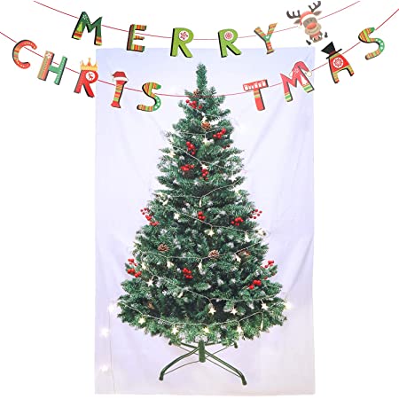 Lumierechat クリスマス 飾り付け 飾り 装飾 タペストリー ツリー クリスマスツリー 背景 壁掛け インテリア a-b9932 (クリスマスドリーム)