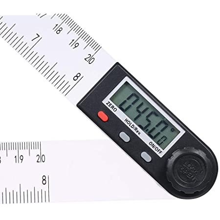 Tickas 0-200mm多機能デジタルLCDディスプレイ角度定規360°電子ゴニオメーター分度器測定ツール、ホールドおよびゼロ調整機能付き,デジタル分度器