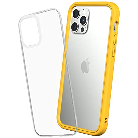 RhinoShield iPhone 12 / 12 Pro Mod NX ケース – 透明 米軍MIL規格 耐衝擊 衝撃吸収 傷 指紋 防止 薄型 軽量 SGS認証 – イエロー