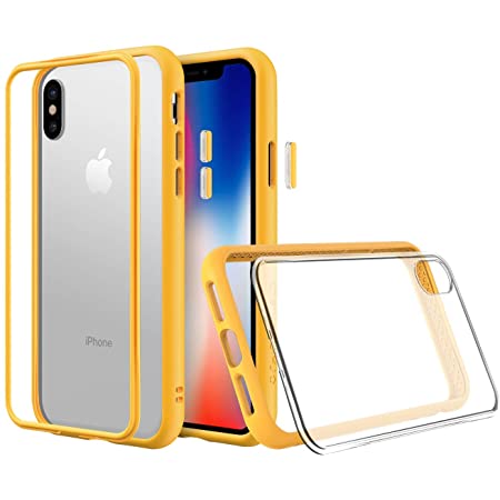 RhinoShield iPhone 12 / 12 Pro Mod NX ケース – 透明 米軍MIL規格 耐衝擊 衝撃吸収 傷 指紋 防止 薄型 軽量 SGS認証 – イエロー