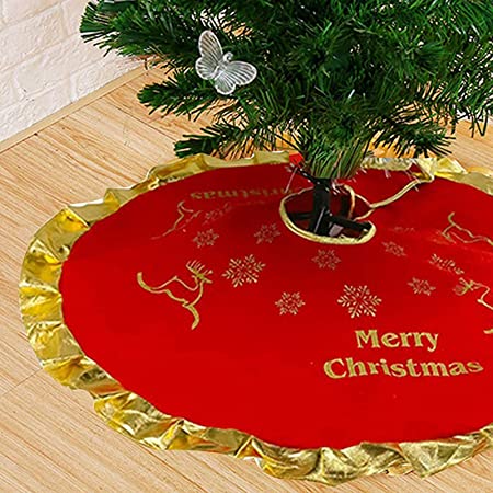 Morobor スノーフレーククリスマスツリースカート、直径90cmのクリスマスツリースカート、スノーフレークパターンツリースカート、フェルトクリスマスツリースカート、クリスマスツリーを飾るため。