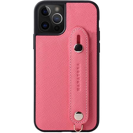 [HANATORA] iPhone12 Pro Max ケース 本革 サフィアーノ・レザー スマホケース 落下防止 耐衝撃 スタンド機能 ハンディベルト ハンドメイド ストラップホール ストラップリング ギフトにも最適品 Handy 桃色 桜 サクラ ベビーピンク ピンク XGH-12ProMax-Pink