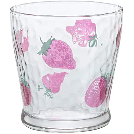 アデリア グラス コップ タンブラー L フルーツドロップ イチゴ 385ml [フルーツ/いちご/ピンク] 日本製 1個箱入 6123