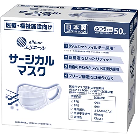 【Amazon限定ブランド】日本の品質 マスク PFE BFE VFE 99%以上 200枚 個包装 広耳 大人用 耳痛くならない 不織布 三層構造 使い捨て プリーツ型マスク 男女兼用 飛沫防止99% PM2.5 風邪予防 防塵 花粉対策