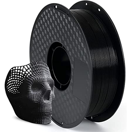 OVERTURE 3Dプリンター PETG フィラメント 3D印刷フィラメント 1.75mm 1kgスプール 寸法精度+/-0.05mm 高密度 環境保護 ほとんどのFDMプリンターに適合 (ブラック)