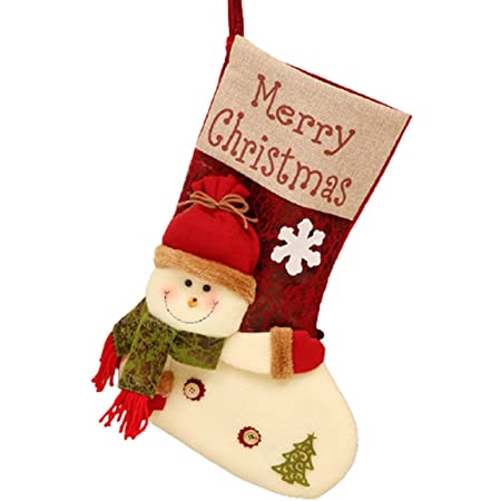 クリスマスサンタソックス 靴下 サンタクロースソックス　ギフトバッグ キャンディークリスマスストッキングバッグ クリスマスツリーの装飾 立体クリスマスストッキング 大収容力　クリスマスデコレーション　サンタクロースさん