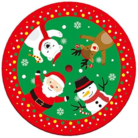 YYOJ クリスマスツリースカート 円型 立体飾り 下敷物 下周り 簡単に取り付け クリスマスパーティー オーナメント 可愛い 雰囲気 クリスマス用品 (90cm)