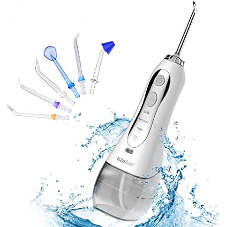 口腔洗浄器 PECHAM ジェットウォッシャー 口腔洗浄機 USB充電式 300ml 4つモード調節可能 IPX7防水 携帯型 歯間ジェット洗浄(ブラック)