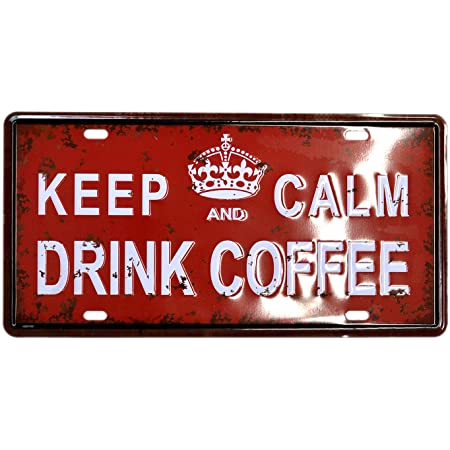 【USA アメリカン デザイン】KEEP CALM AND DRINK COFFEE ゆっくり落ち着いてコーヒーでも USA キッチン レストラン カフェ ガレージ サインボード ビンテージ バイカー インテリア 看板 ; AVSB-375