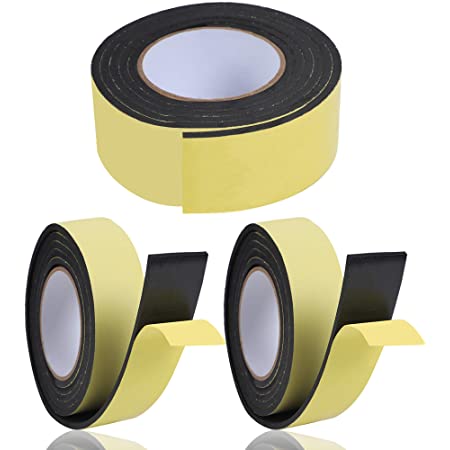 KURASHI 高密度クッション隙間テープ 3本セット 防水 パッキンテープ 防風 防音 雨戸 サッシ 幅25mm 厚み3mm（5m）