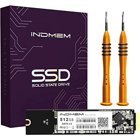 INDMEM SSD 256GB MacBook Air専用アップグレードキット TLC フラッシュドライブ 専用ドライバー付き SATA3 対応モデル Late 2010, Mid 2011 A1370 (EMC 2393/2471), A1369 (EMC 2392/2469)