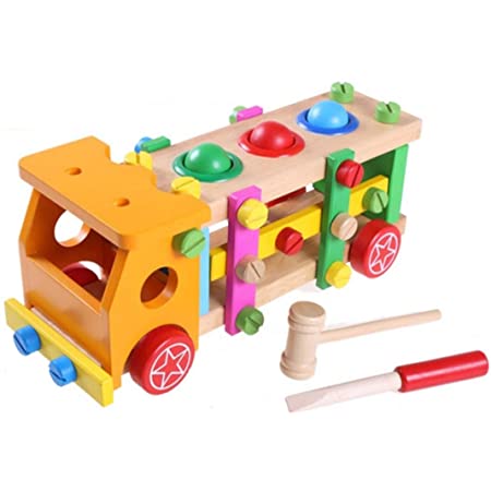 SunnyBox 木製車 日本語説明書付き 組み立ておもちゃ 大工さん 工具おもちゃ ネジ ドライバー ごっこ遊び おままごと DIY車 カラフル 男の子 女の子 誕生日 クリスマス 6歳以上