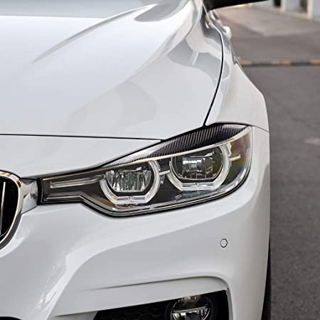 車のカーボンファイバーヘッドライトアイブロウカバートリム ために BMW 3シリーズF30 2013-2015