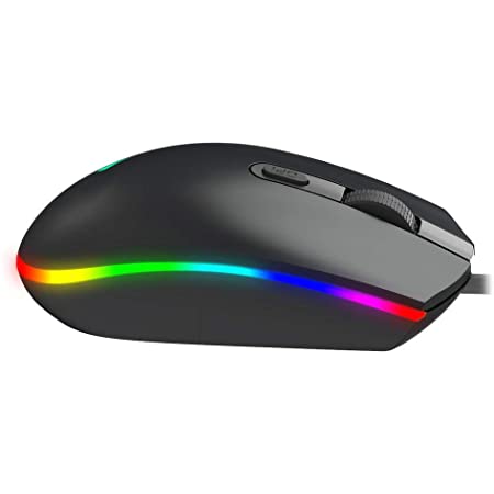 Gaming Mouse PC Gaming Mice Black Computer Mice with RGB Backlit Mouse Marquee Design Notebook Games E-Sports Dedicated 3 Speed Adjustable 1600dpi RGBS900