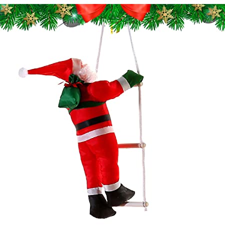 クリスマス 飾り クリスマスツリー飾り はしごサンタクロース サンタはしご サンタクロース人形 クリスマスはしご ドアの装飾 ホームインテリア クリスマスデコレーション ドアオーナメント インテリア飾り クリスマスパーティー吊り装飾用 クリスマスプレゼント ギフト (二人はしご)