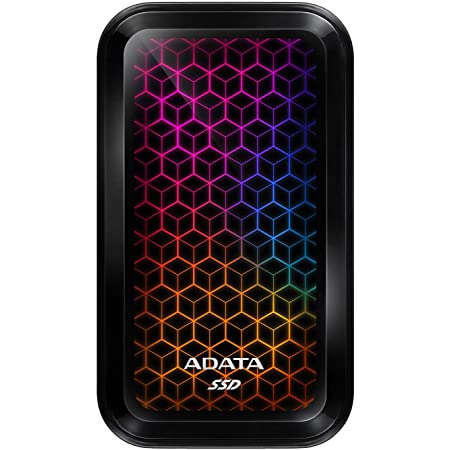 ADATA 外付け ポータブルSSD USB 3.2 Gen2 最大読込/書込1000/800MB/s RGB イルミネーション PS5/Win/Mac/Linux/Android対応 3年保証 国内正規保証 SE770Gシリーズ ASE770G-1TU32G2-CBK