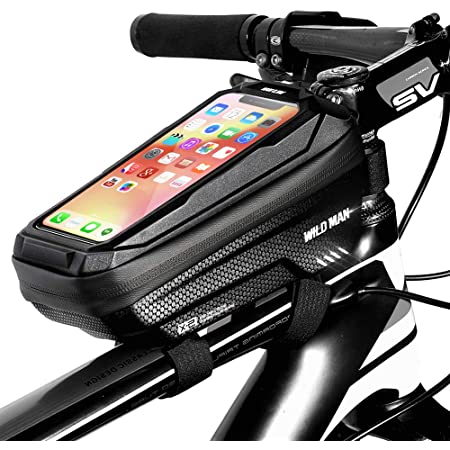 Sahoo 自転車 トップチューブバッグ バック フレームバッグ クロスバイク ロードバイク スマホ スマホホルダー 6.5インチスマホ対応 完全防水 輪行袋 反射テープ 0.8L 122053