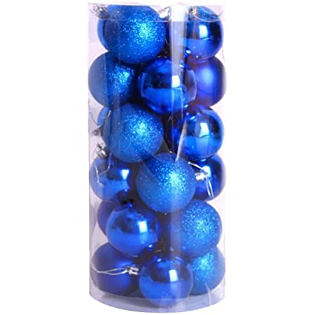 CiCiGo クリスマスボール 3種類 選べ6色 クリスマス飾り デコレーション ボールオーナメント 4cm 30個入り 糸付き 定番 高級 部屋飾り 華やか 北欧風 ゴージャス (ブルー 4cm 30個)