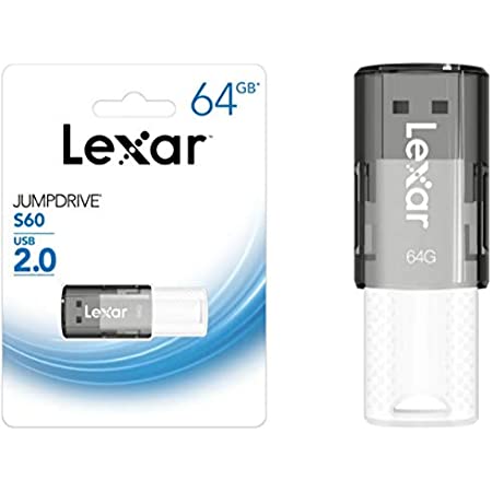 64GB USBメモリ USB2.0 Lexar レキサー JumpDrive S60 ブラック 海外リテール LJDS060064G-BNBNG (64GB)