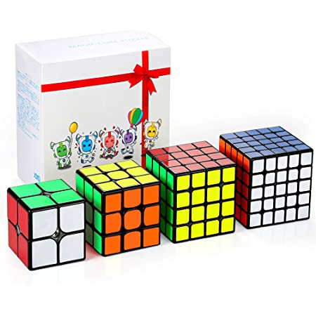 競技用 キューブ 魔方 立体パズル 4個セット 2×2、3×3、4×4、5×5 Magic Cube Set 競技専用 脳トレ 知育玩具 対象年齢：６歳以上​